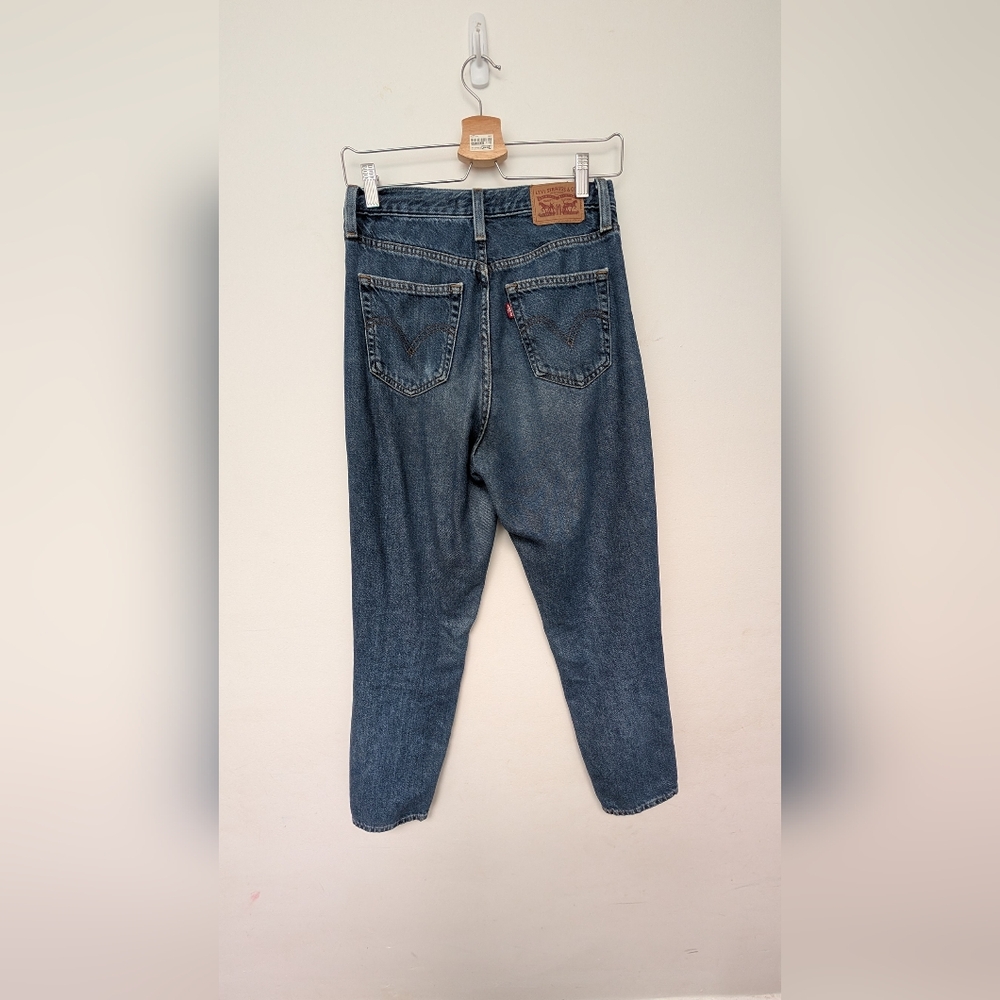 High-Rise Slim Straight Women’s Jeans - Blue - Picture 3 of 6